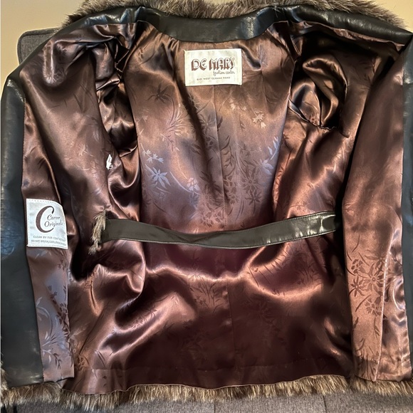 VINTAGE De Mars Faux Fur Jacket With Belt - Picture 3 of 6